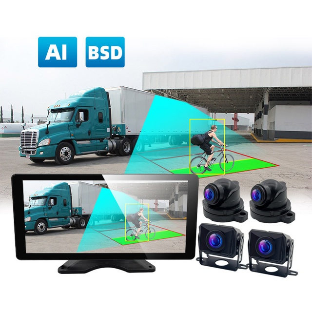 10.36  '4 kênh BSD AI ADAS Recorder Monitor với 4 camera cho xe tải/xe buýt 