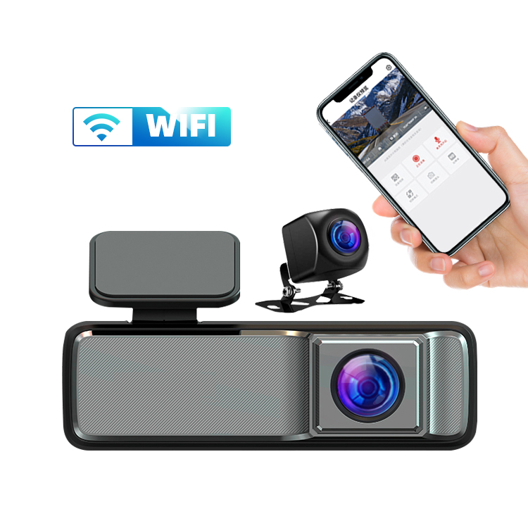 Wifi 1080p + 1080p عدسة مزدوجة Dash Cam 130 درجة + 110 درجة أمامية وخلفية كاميرات مزدوجة