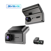 3 Kameras 2K+1080p+1080p Video Recorder WiFi App Control Car DVR Dash Cam 