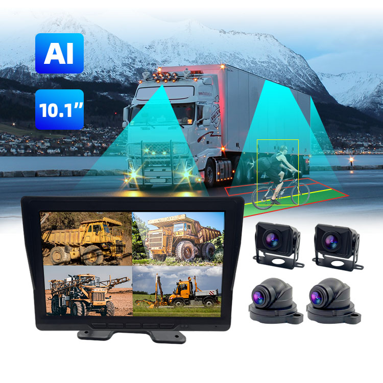 24 시간 주차 모니터 ADAS BSD 4CH 카메라 모니터 트럭 버스 용 시스템 - 128GB 지원