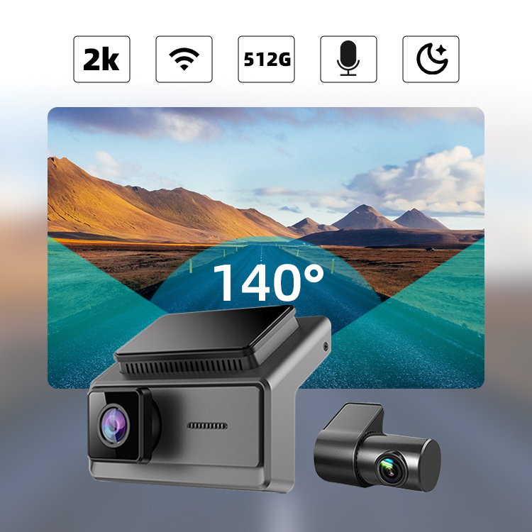 3カメラ2k+1080p+1080pビデオレコーダーwifiアプリコントロールカーDVRダッシュカム 