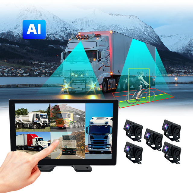 10.1 Zoll IPS Touchscreen BSD Monitor -System mit 5 AHD -Kameras für HGV -LKW