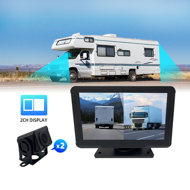 720p 1080p Control de voz de 2 canales Sistema de monitor de cámara de vehículos de carreras de 2 canales